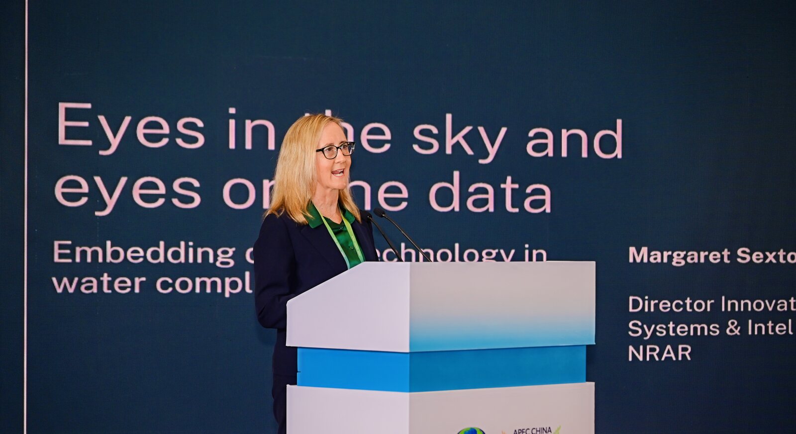 Margaret Sexton of the Natural Resources Access Regulator presenting Eyes in the sky and eyes on the data